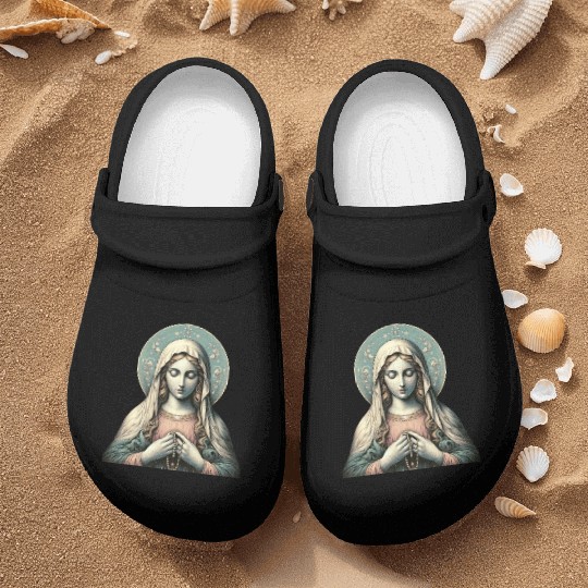 Serene Madonna ic Image Nurse Clogs