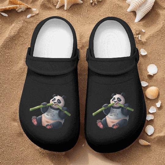 Panda Paradise: Serene Panda Enjoying a Bamboo Fea Nurse Clogs