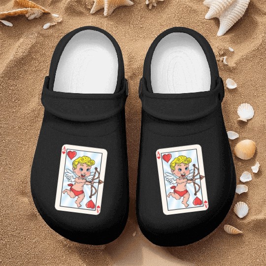 Playing card with cupid Nurse Clogs