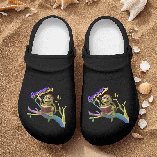 Cute Little Green Sea Turtle for Summer Aesthetic Nurse Clogs