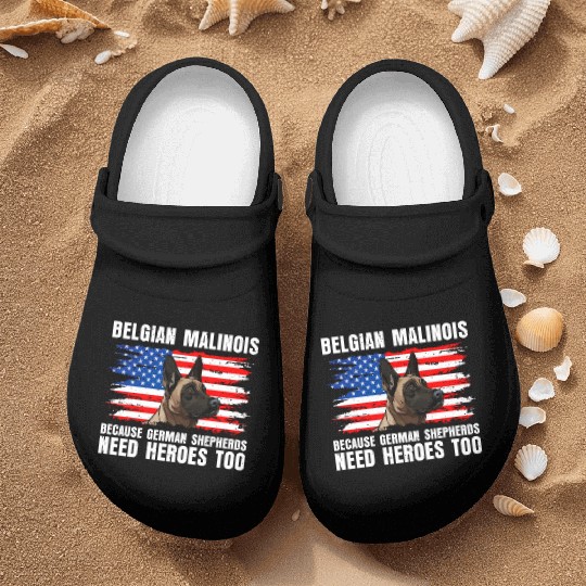 BELGIAN MALINOIS GERMAN SHEPHERDS NEED HEROS TOO Nurse Clogs
