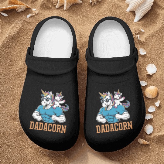 Dadacorn Muscular Unicorn With Sunglasses Nurse Clogs