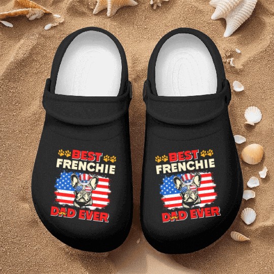 French Bulldog BEST FRENCHIE DAD EVER USA Nurse Clogs