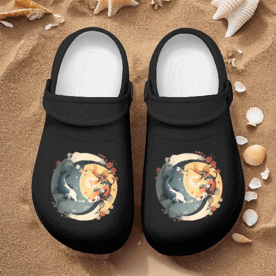 Japanese Koi Fish Yin Yang Nurse Clogs
