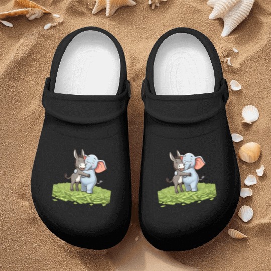 Funny Republican Party Elephant Democratic Donkey Nurse Clogs