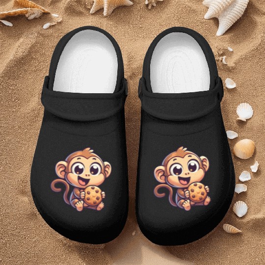 Chimpanzee with Cookie Sweet Treat Nurse Clogs