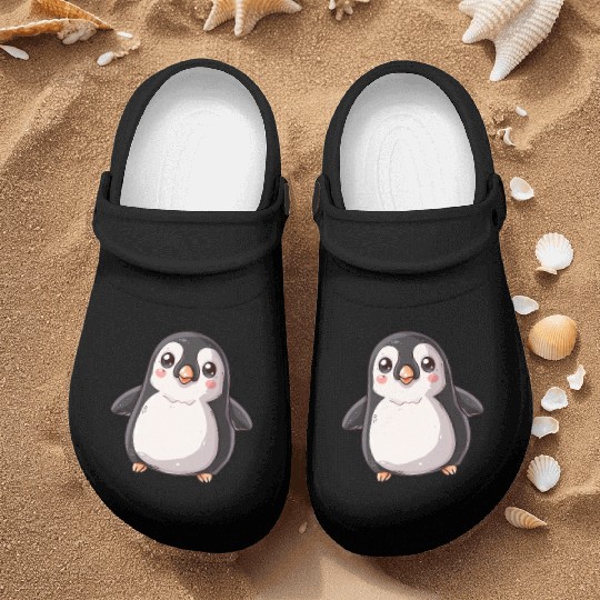 Adorable Penguin Character Standing Alone Nurse Clogs