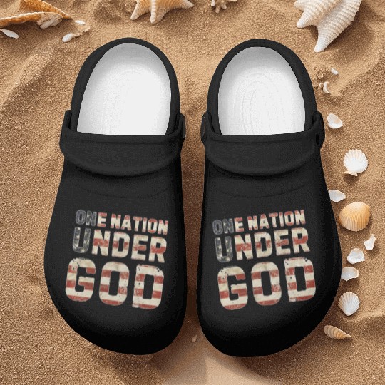 US American Flag One Nation Under God 4th Of July Nurse Clogs