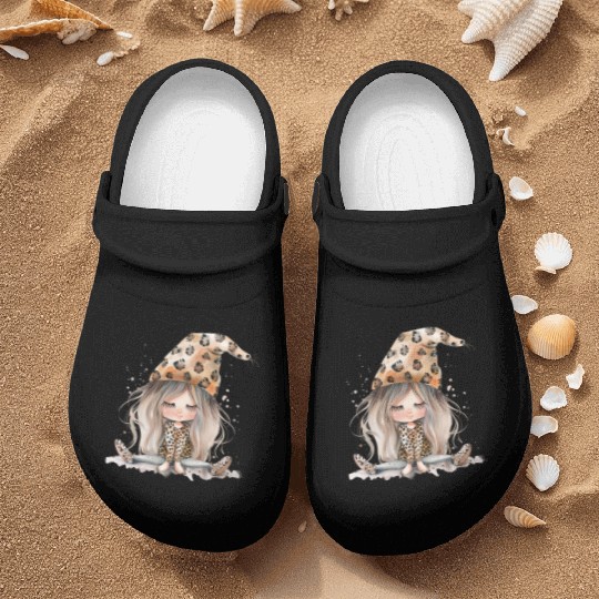 Leopard Print Gnome Clipart Images, Girly Nurse Clogs