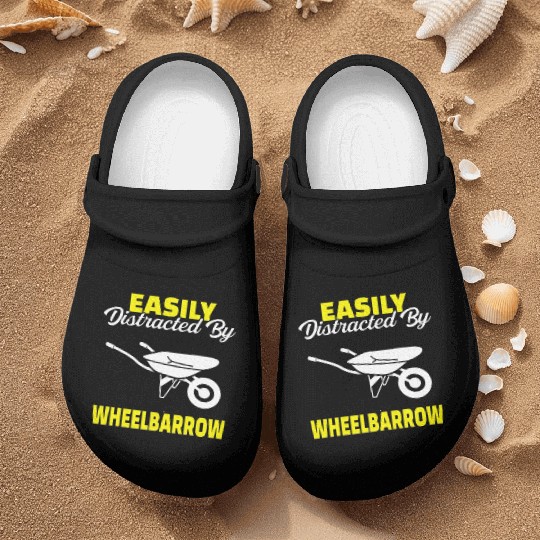 Wheelbarrow Art Design Farmer Gardener Nurse Clogs