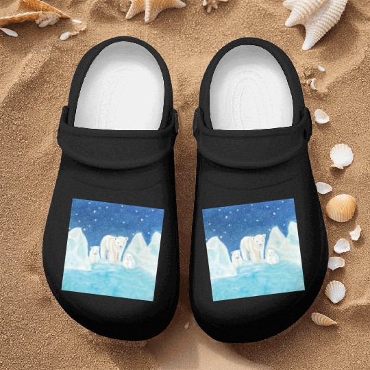 Polar Bears (Ursus maritimus) - Bear Mother & Cubs Nurse Clogs