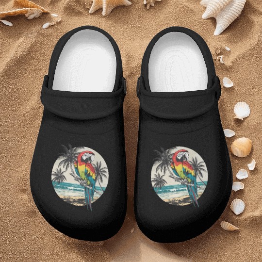 Macaw Parrot for a Bird Lover Animal Lover Nurse Clogs