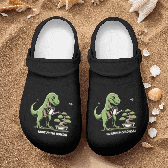 T-Rex Dinosaur Gardener Bonsai Master Gardening Nurse Clogs