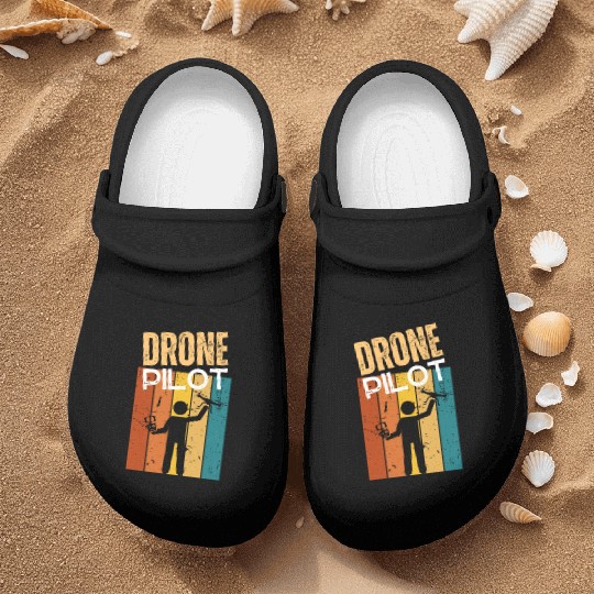 Drone Pilot Quadcopter Vintage Retro Funny Drone Nurse Clogs