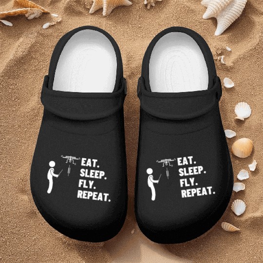 Quadcopter Eat Sleep Fly Repeat Funny Drone Pilot Nurse Clogs