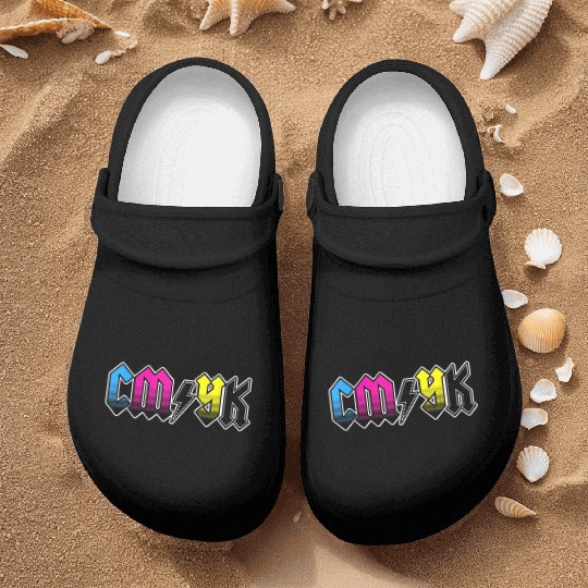 CMYK Rock Band Graphic Designer Nurse Clogs