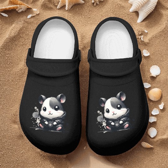 Charcoal Hip Hop Hamster Nurse Clogs