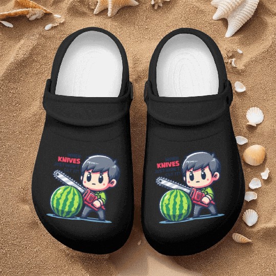 Cutting Watermelon - Melon Chainsaw Nurse Clogs
