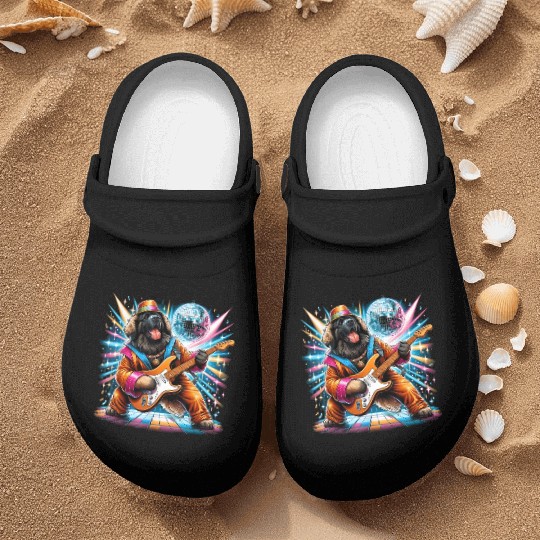 Disco Guitar Leonberger dog Nurse Clogs