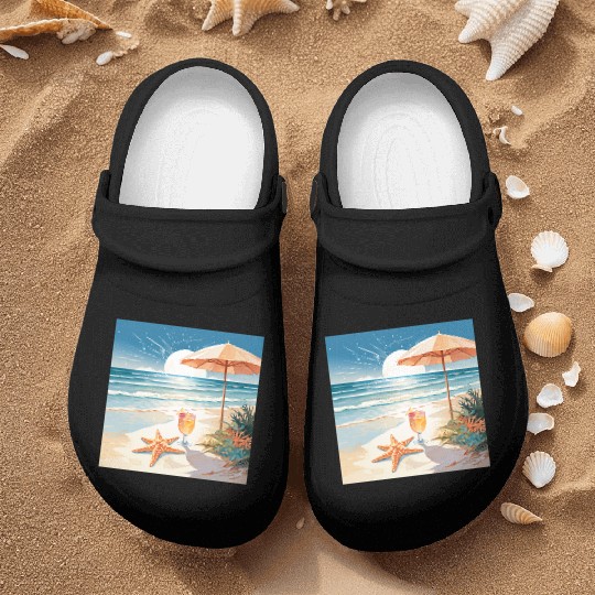 Tropical Cocktail Party Nurse Clogs