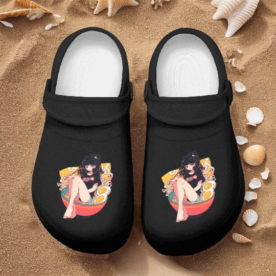 Anime Girl In Ramen Bowl Nurse Clogs