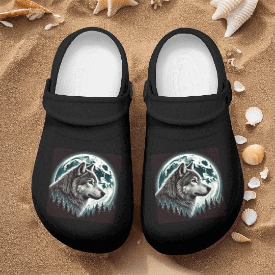 Nature Moon Alpha Cute Wolf Moon nature Nurse Clogs