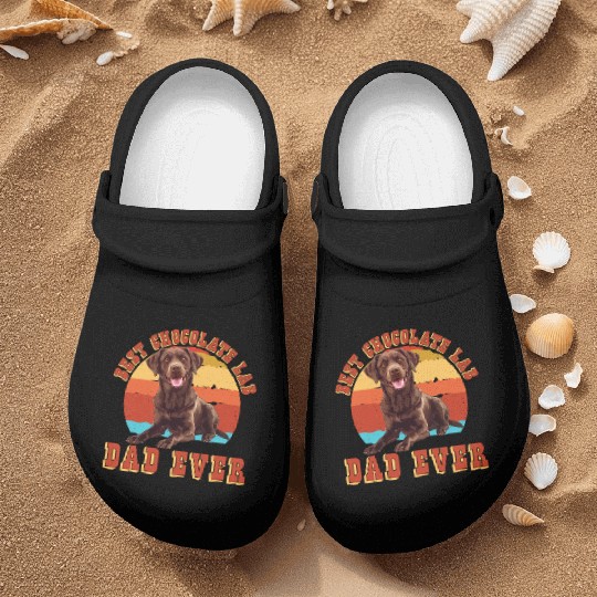 Brown Labrador BEST CHOCOLATE LAB DAD EVER Men Nurse Clogs