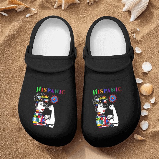 Hispanic Heritage Month Latino Countries Flag Nurse Clogs