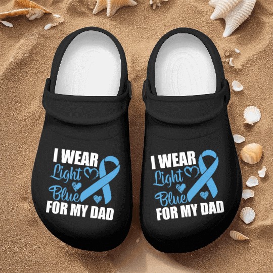 I wear Light Blue for my dad Prostate cancer Nurse Clogs