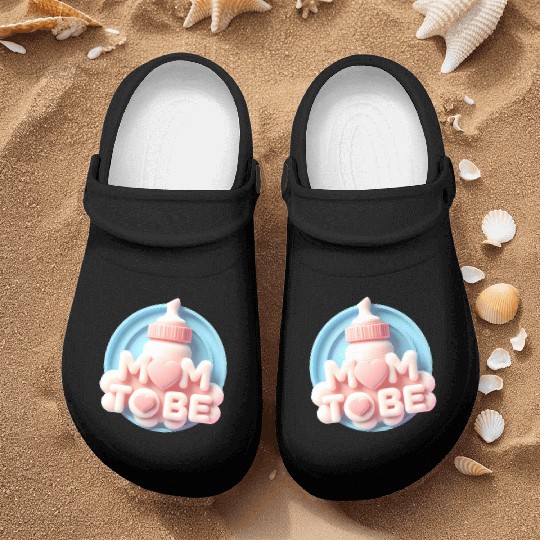 Cute Mom To Be Baby Announcement Design Nurse Clogs