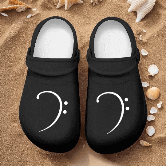 Music Bass Clef Note Cool Sound Symbol Two Points Nurse Clogs