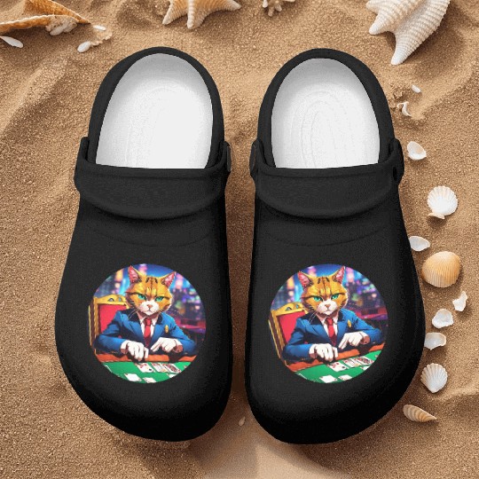 The Gambler Cat's Blackjack Night Nurse Clogs