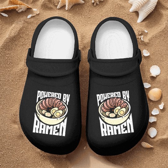 Powered By Ramen Anime Japanese Soup Cup Noodle Nurse Clogs