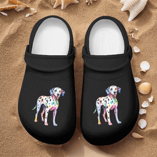 Dalmatian Dog Watercolor Nurse Clogs