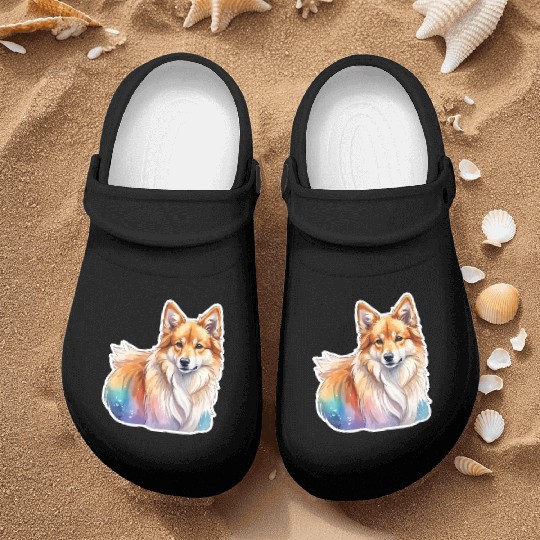 Icelandic Sheepdog Watercolor Nurse Clogs