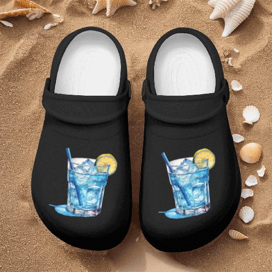 Blue Cocktail Nurse Clogs