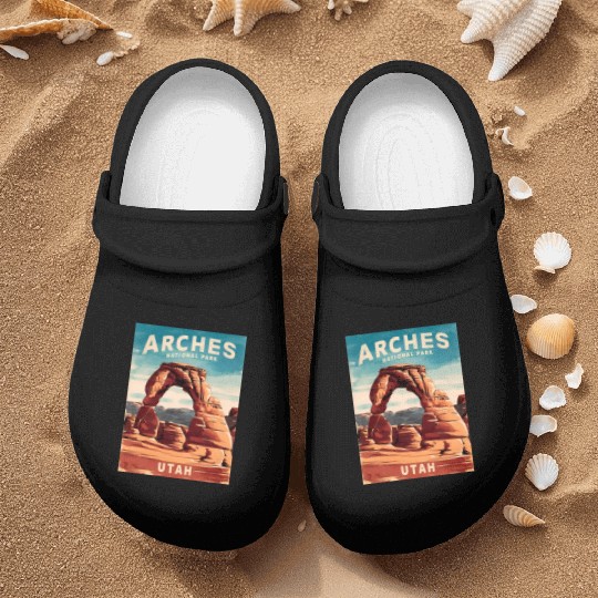 Vintage Travel Arches National Park Utah Landscape Nurse Clogs