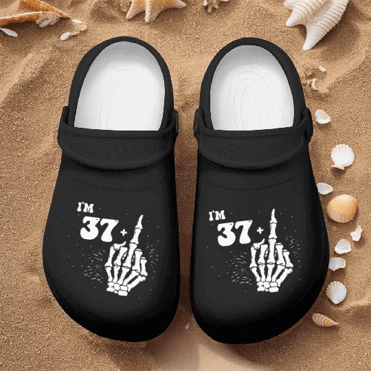 I Am 37 Plus Middle Finger - 38th Birthday Nurse Clogs