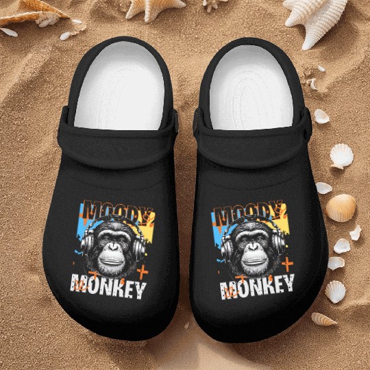 Moody Monkey | Funky Headphones Nurse Clogs