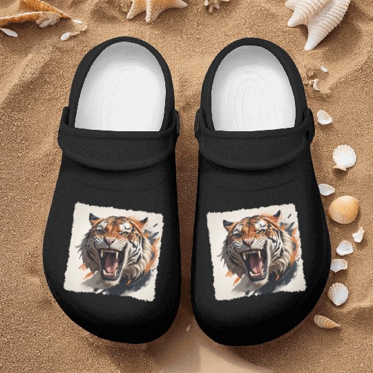 Don't Make a Roaring Tiger Angry Nurse Clogs