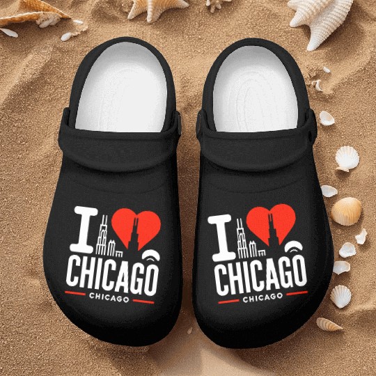 I Love Chicago The Windy City Chi-Town Nurse Clogs