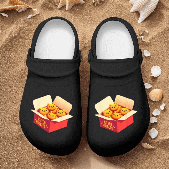Kitten Nuggets Food Pun Cat Lover Gift Chicken Nug Nurse Clogs