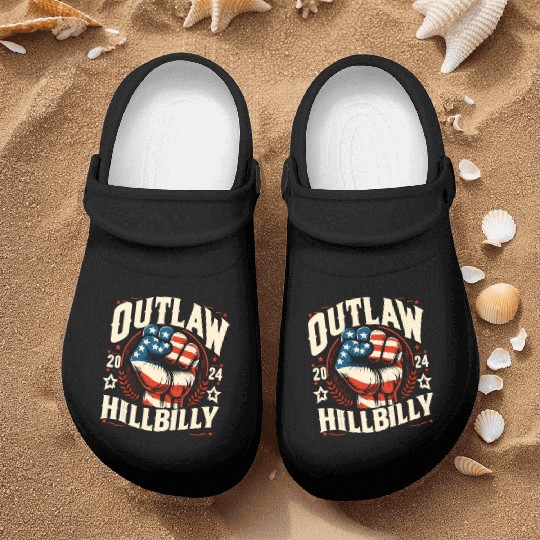 Vintage Retro US Flag Outlaw Hillbilly 2024 Trump Nurse Clogs