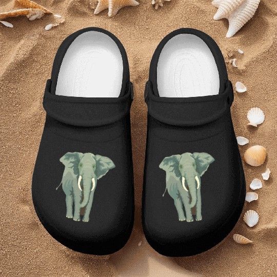 Elephant Face Funny Nurse Clogs - Funny Animal Face Lover