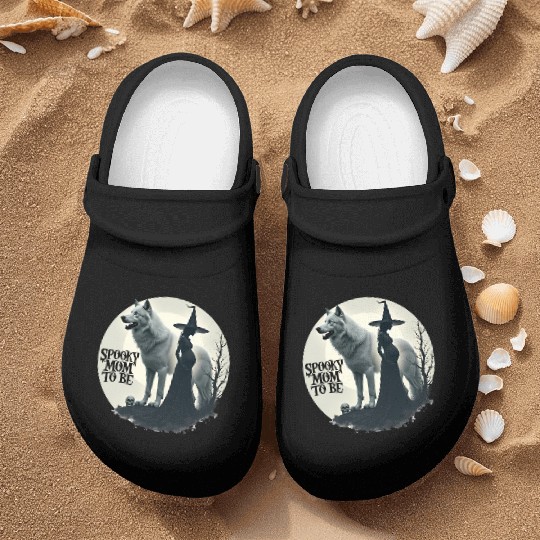 Spooky Mom To Be Baby Announcement Nurse Clogs