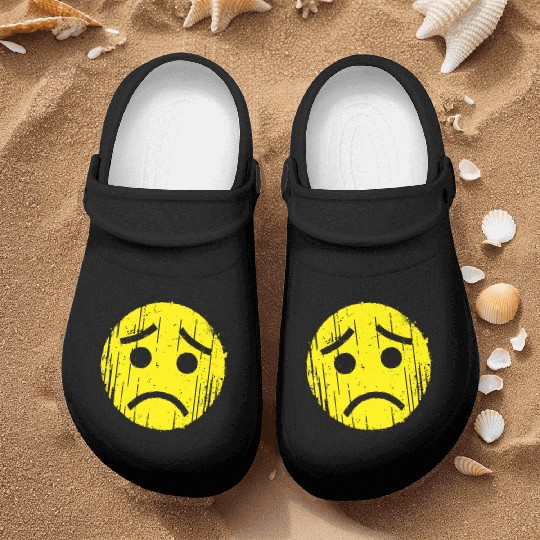 Depressed Emoticon Nurse Clogs