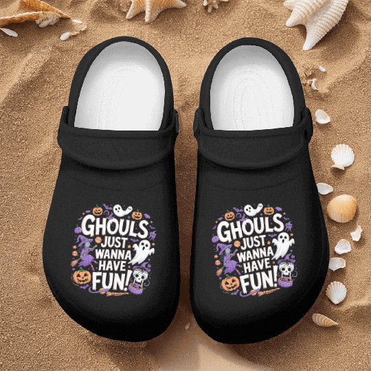 Ghouls Just Wanna Have Fun Halloween Nurse Clogs