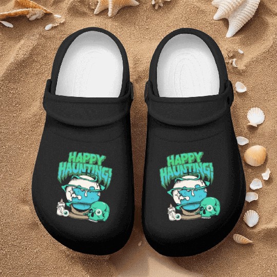 Happy Haunting Skull Nurse Clogs: Urban Streetwear wit