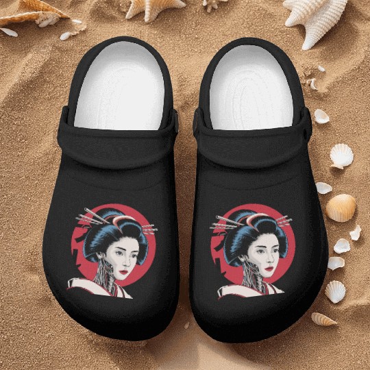 Cyberpunk Vaporwave Japanese Neon Street Art Nurse Clogs
