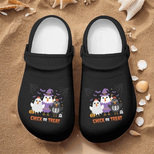 Chick Or Treat Halloween Fun With Witch Chicken Nurse Clogs